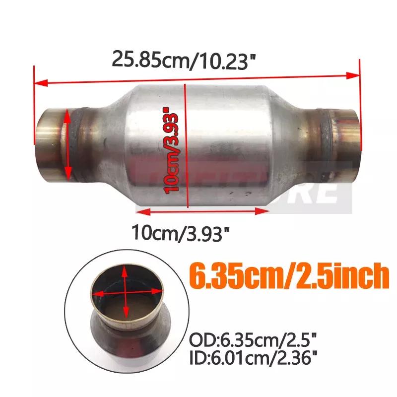 2 Inch/2.5 Inch Outlet 400cells Ceramic Core High Flow Round Catalyst Universal Catalytic Converter Stainless Steel Ceramic Filter