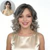 Женские короткие серо-черные кудрявые парики из синтетического волокна с челкой, пушистые парики для костюма и на каждый день, термостойкие