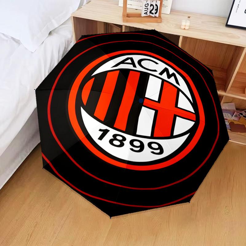 1 шт. Складной зонт с принтом AC Milan, автоматический зонт с 8 спицами для путешествий, кемпинга. Подарки для фанатов, Рождественские подарки