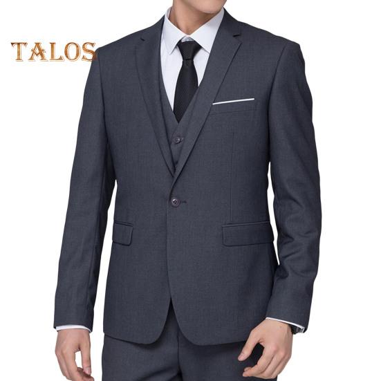 Мужской деловой пиджак с одной пуговицей и лацканами, однотонный деловой пиджак для повседневной носки, вечеринок, свадеб