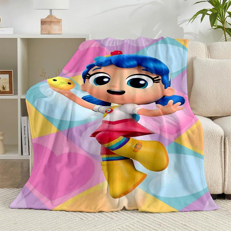 1PC Rainbow Kingdom Adventure Flannel Blanket Gift, Suitable for Both Men And Women, Soft Ideal for Beds And Sofa, Birthday Or Christmas Gift