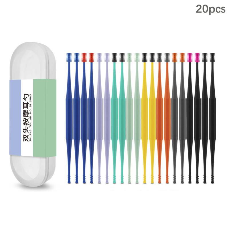 Двусторонний силиконовый инструмент для чистки ушей для многоразового использования, портативный для удаления ушной серы и чистки