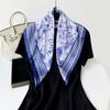 Silk scarf small square scarf 71cm women's printed scarf temperament versatile high sense new fashion thin silk scarf wholesale