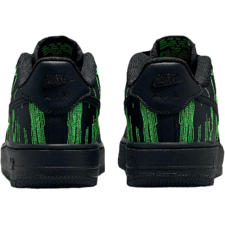 Nike Air Force 1 Low GS Matrix Kids Sneakers Black Green-Strike Vivid-Purple HV4763-001