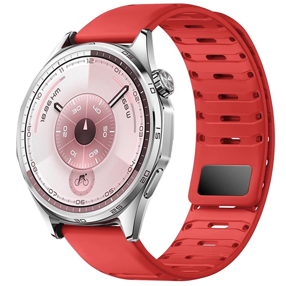 22-миллиметровый силиконовый ремешок для Huawei Watch 5 4 3 46 мм GT6/5/3/2 Pro GT6/5/4/3 46 мм Спортивный регулируемый браслет с магнитной застежкой