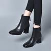 Fashion Ankle Boots for Women Zip Plain Moccasin Chunky Heel Woman Short Shoes Goth Hot On Offer Fashion 2025 Pu Large Size Warm Booties