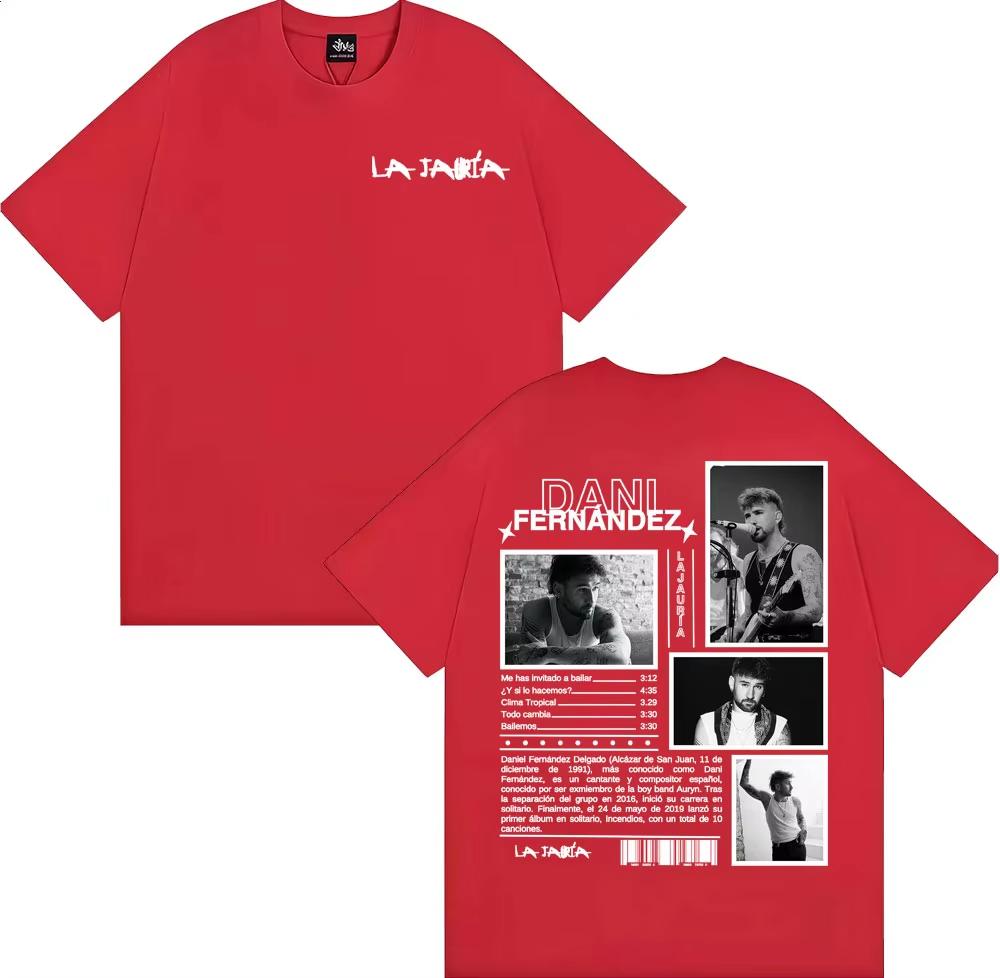 Singer Dani Fernandez La Jauria Album Tour T Shirt Men Women Casual Cotton Short Sleeve T-shirt Fashion Retro Oversized T Shirts