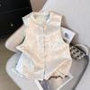 2025 Women's Retro Jacquard Embroidered Vest - Chinese Style, Sleeveless Cardigan