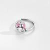 Pink Ear Rabbit Ring Cute Year of The Rabbit Hand Gift for Best Friend