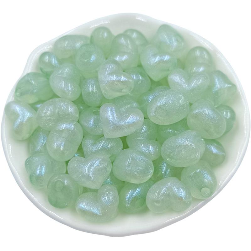 Acrylic Jewelry Making Fluorescent Powder Loose Beads 10pcs Macaron Beading Material Pointed Heart/Star For Bracelet Necklace Beads