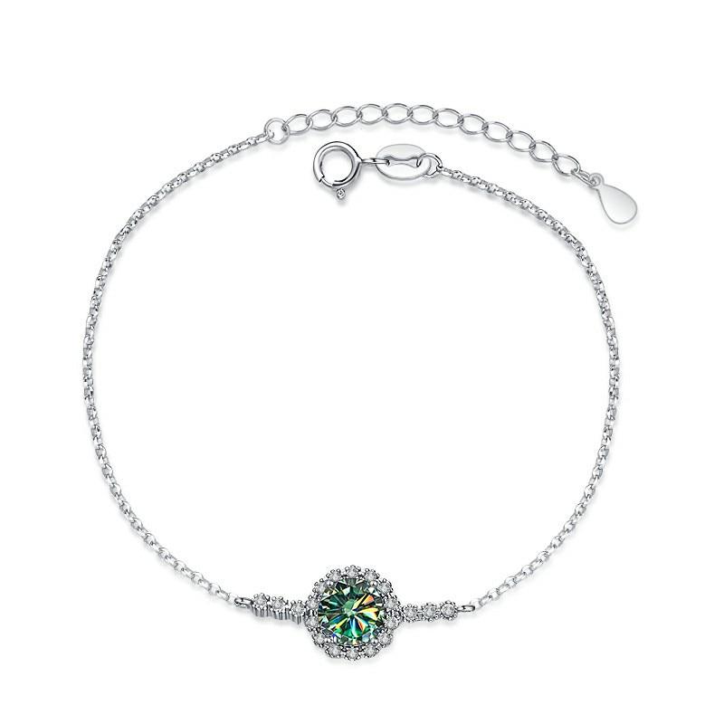 Bague Ringen Стерлинговое серебро S925, двухрядная дрель со звездами, D цвет, браслет из камня моссана, женская ниша, 1 карат, бриллиант моссана