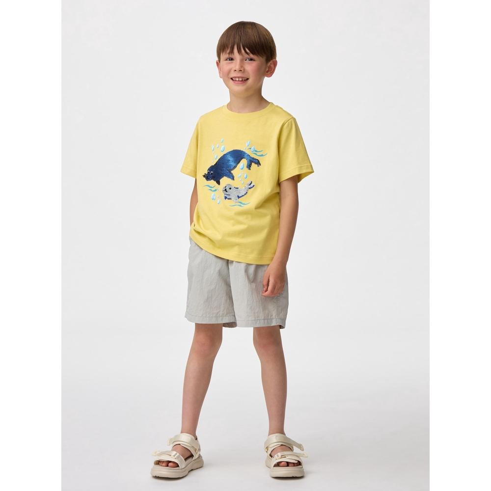 GU by Uniqlo Дети унисекс пайетки T Seal +e