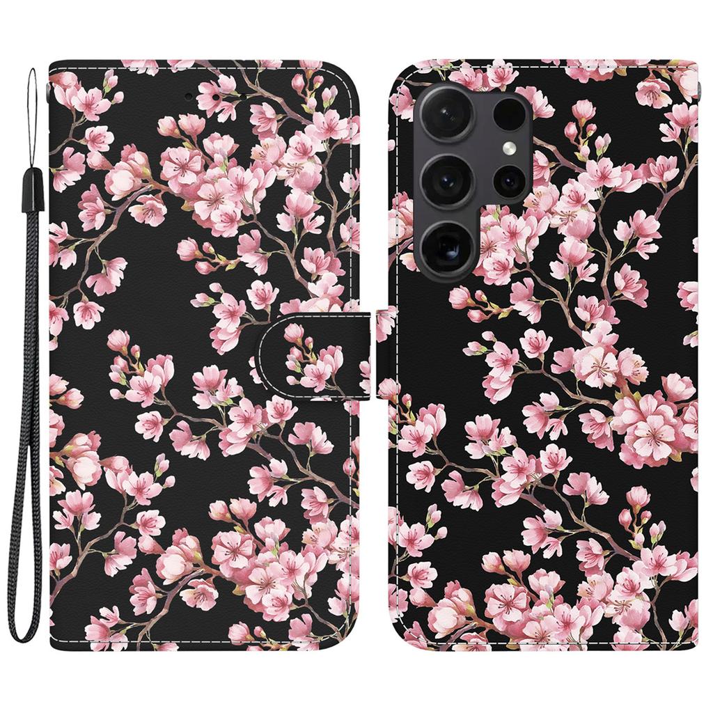 For Samsung Galaxy S26 Ultra Wallet Phone Case Anti-Drop Pattern Printing Leather Flip Cover with Strap