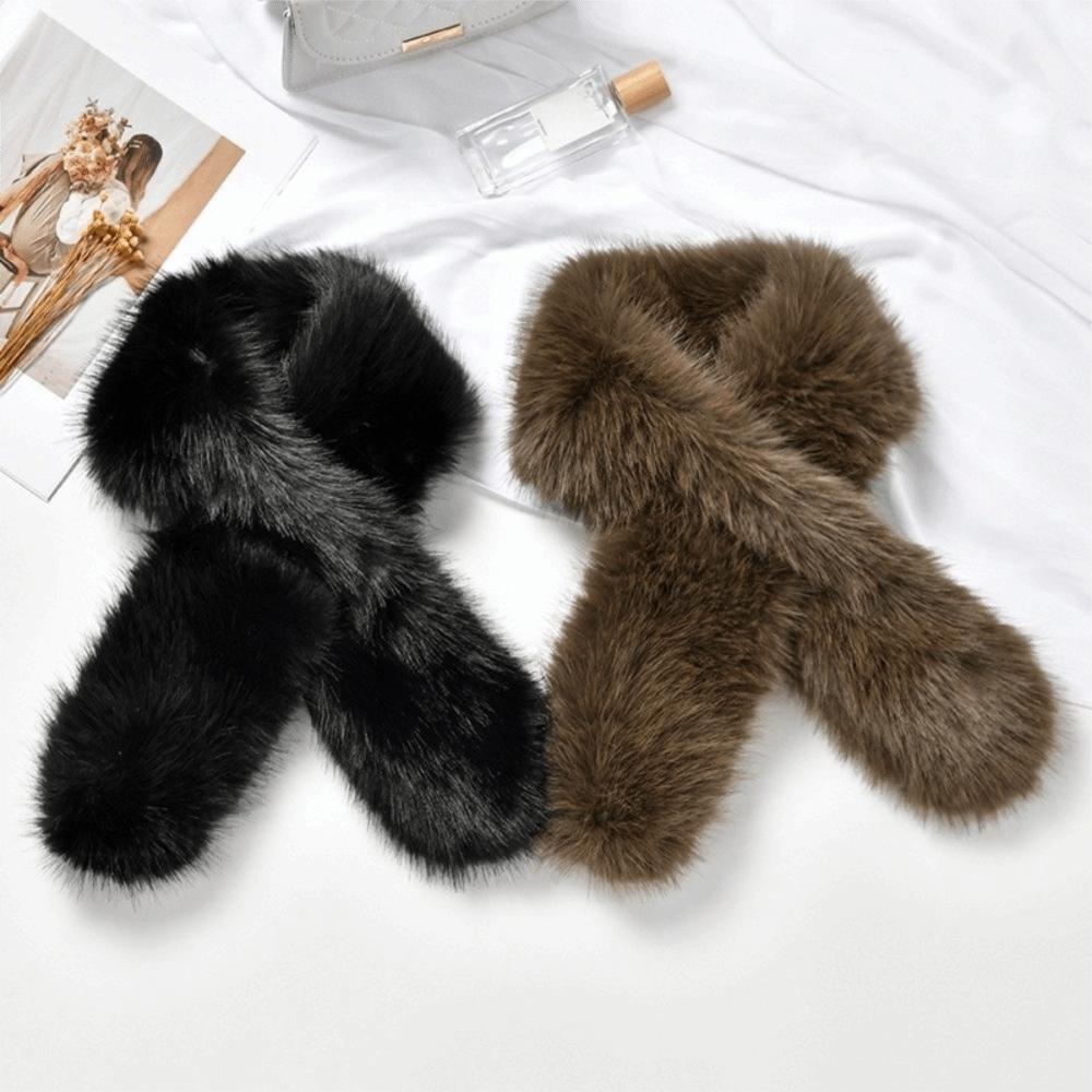 Solid Color Winter Scarf Luxury Neckerchief Cozy Neck Muffler for Women