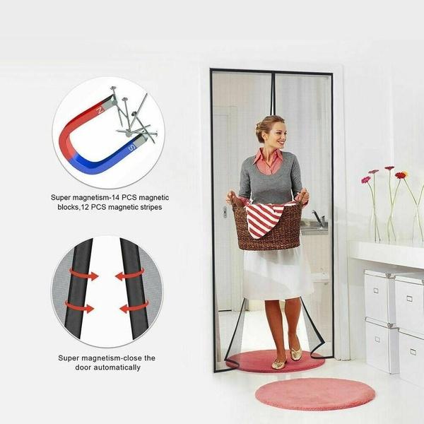Летняя магнитная сетка для двери, занавеска от комаров, насекомых, насекомых, перегородка для комнаты, автоматическое закрытие, магнитная ошибка