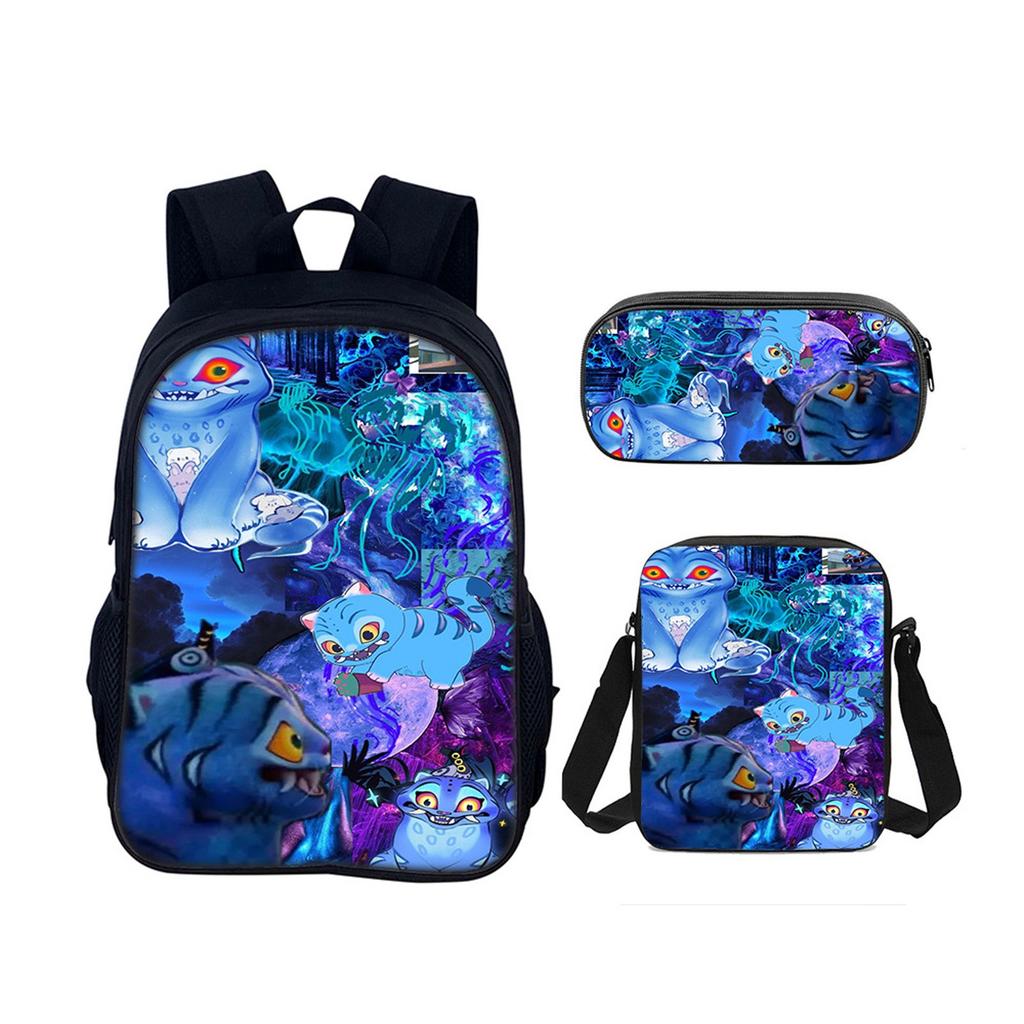 Backpack Cartoon Devil Anime Lightweight Travel Casual Backpack Laptop Bag School Bag Three-piece Set