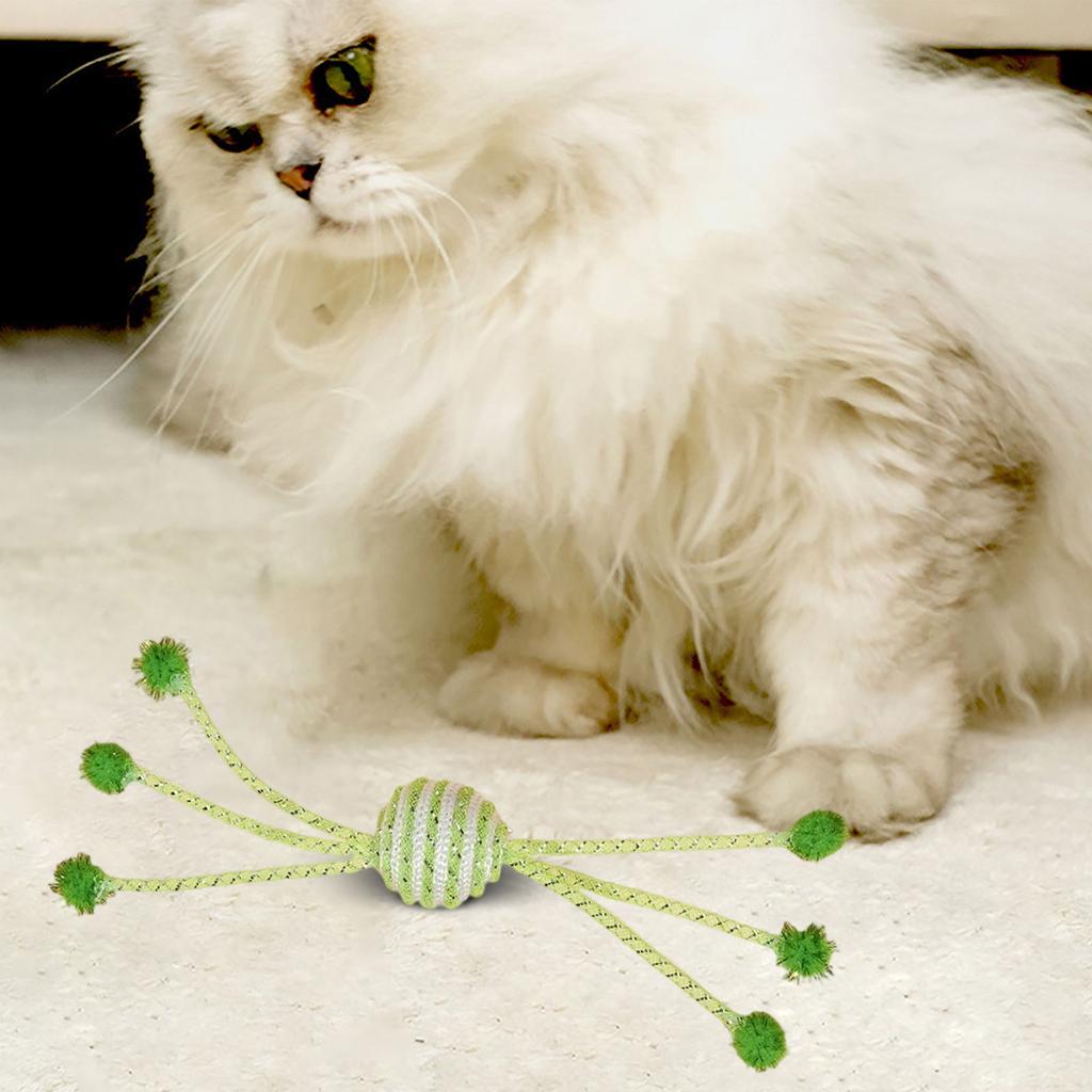 Interactive 6- String Ball Cats Toy With Tassels For Self-Play & Boredom Relief