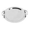 Stainless Steel Buffet Plate Bright Mirror Finish Serving Tray with Handle for Hotel Restaurant Banquet Circular