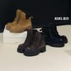 Летние высокие ботинки для пар 2025 года, ботинки на толстой подошве с увеличением высоты, кожаные ботинки Мартин, женские повседневные ботинки в британском стиле