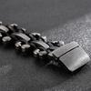 Мужской кожаный браслет Готический 30 мм шириной Цепочный браслет с пряжкой ремня Хип-хоп Браслет из нержавеющей стали Регулируемый браслет-манжета