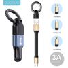 Портативный короткий мини-брелок для передачи данных 2 в 1 USB для iPhone Samsung Xiaomi 3A, кабель для быстрой зарядки Micro USB C Type C