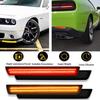 4x Для 2015- Dodge Challenger Боковые габаритные огни с дымчатыми линзами Светодиодные Передние+Задние