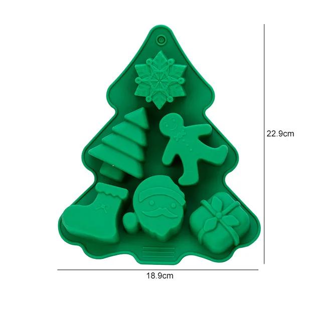 Christmas Silicone Mold Christmas Tree Snowflake Elk Chocolate Cake Biscuit Candy Mold DIY Gingerbread Mans Baking Utensils
