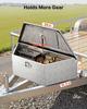 Trailer Tongue Box, 990 x 419 x 305 mm Aluminum Trailer Tongue Tool Box, Heavy Duty Storage Organizer with Lock & Keys, Utility Tool Chest for Pickup