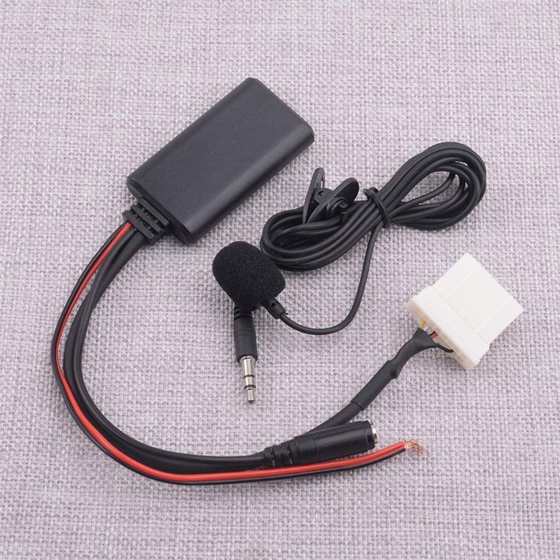 Car AUX Audio Cable Adapter Bluetooth Mic For Mazda 3 5 6 MX-5 RX-8 Stereo Radio