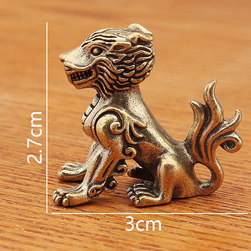 Nine Sons Of The Dragon - Vintage Solid Brass Accessories And Hanging Ornaments, Yazi And Taotie Desktop Decorations AndToys, Brass Crafts