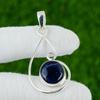 Круглый камень содалит, безель 'сестра', кулон ручной работы на день рождения, ювелирное изделие, серебро 925 пробы