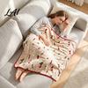Lightweight Travel Blanket Flannel Christmas Throw Snowy House Tree Blanket Xmas Cozy Plush Portable Couch