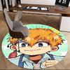 1pc Anime Cartoon Design Round Carpet  Office Chair Mat, NonSlip Rug for Home Decor