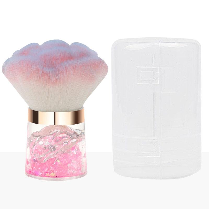 Новая модная розовая щетка для ногтей с большой щетиной для пудры, портативная пудра для румян, усовершенствованный инструмент для макияжа