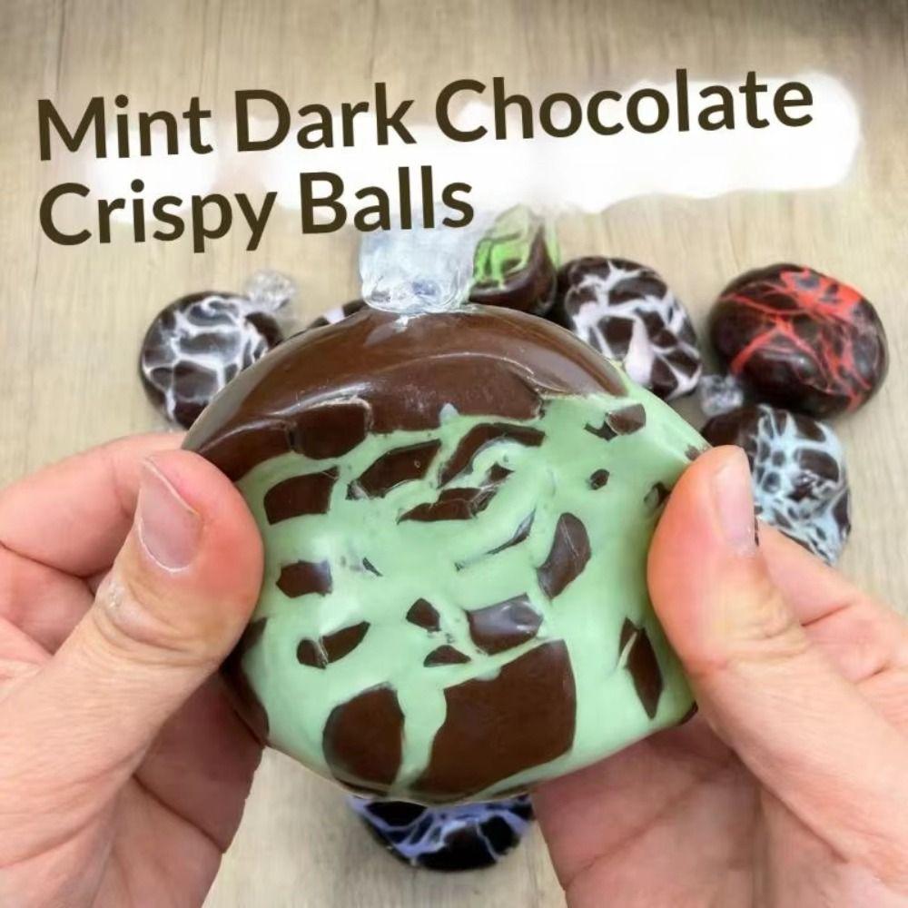 Slow Rebound Stress Relieving Toy Mint Black Chocolate Handmade Ball Toy For Adults