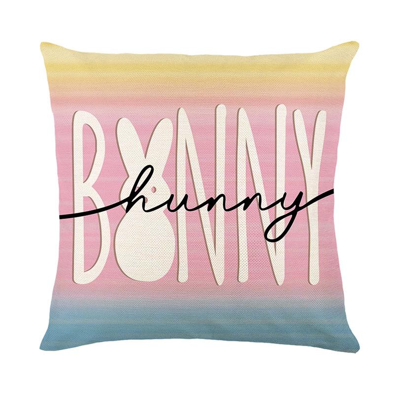 Наволочка для пасхального празднования Мультяшный кролик Яйцо Полиэстеровые чехлы на подушки на молнии Цветочный узор Чехол на диванную подушку