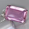 A++ Certified Emerald Cut 132 Ct Lab Created Pink Sapphire Pendant Gemstone MY.PD-81-NS