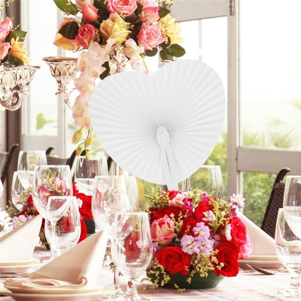 Круглый складной веер Белый Аккордеон Бумажный веер Ручная работа Пустой веер На День Рождения Свадьбу