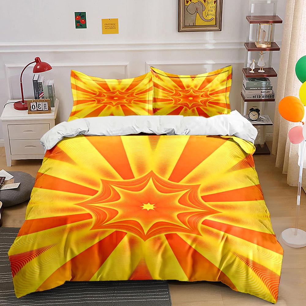 Radiating yellow-orange starburst. Bedding sets Duvet cover sets Duvet covers Pillowcases(1 * Duvet Cover 2 * Pillowcases, without duvet insert)