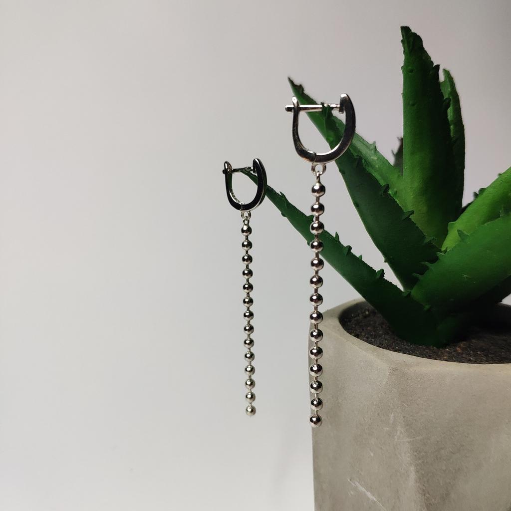 Серебряные серьги без камней (2130369)