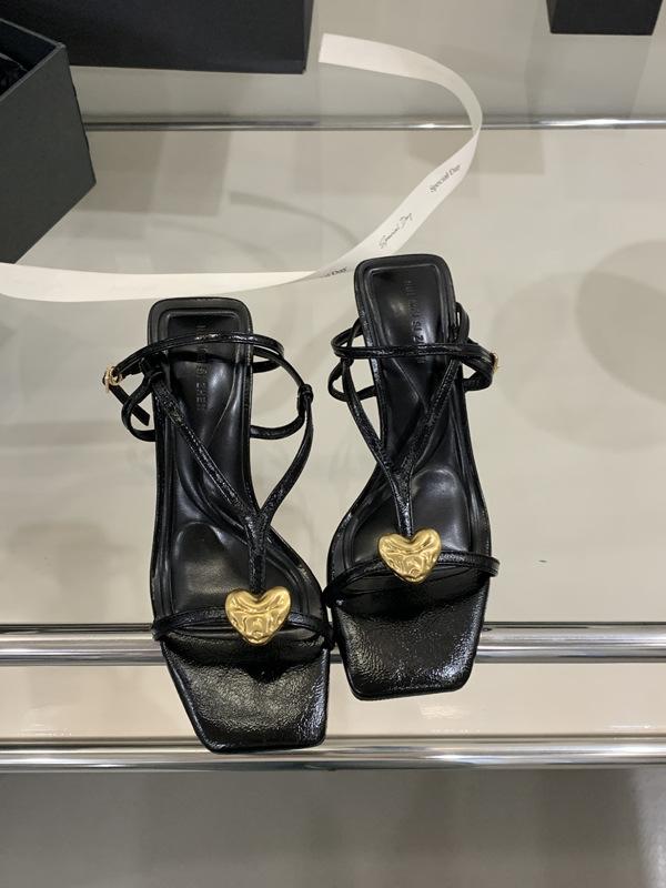 Women'S Shoes Metal Buckle Ankle Strap Square Toe Thin Heel Open Toe Summerthinbeltsocialite Sandalsskirt-Matching Shoes