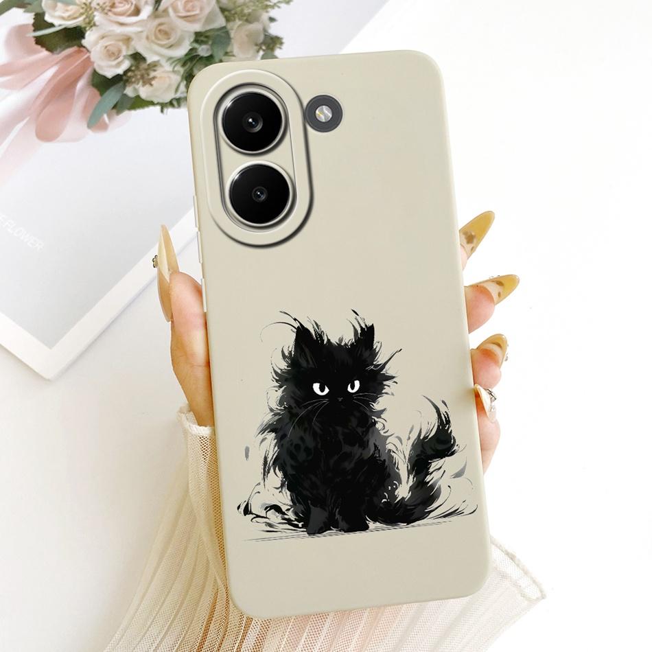 Для Xiaomi Poco X8 Pro / X8 Pro Max Милый Кот Цветок Мультяшный Чехол для Телефона Для Poco X8Pro X 8 Pro Max 5G Мягкий Силиконовый Чехол Защитные Бортики