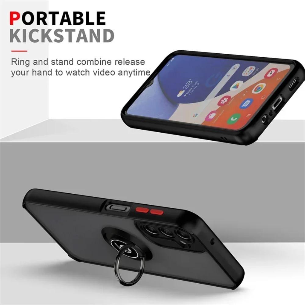 Shockproof Matte  Magnetic Case For Samsung Galaxy S24 S23 S22 S21 S20 Ultra Plus S21 FE A 55 A15 A35 A25 A05 Ring Holder Cover