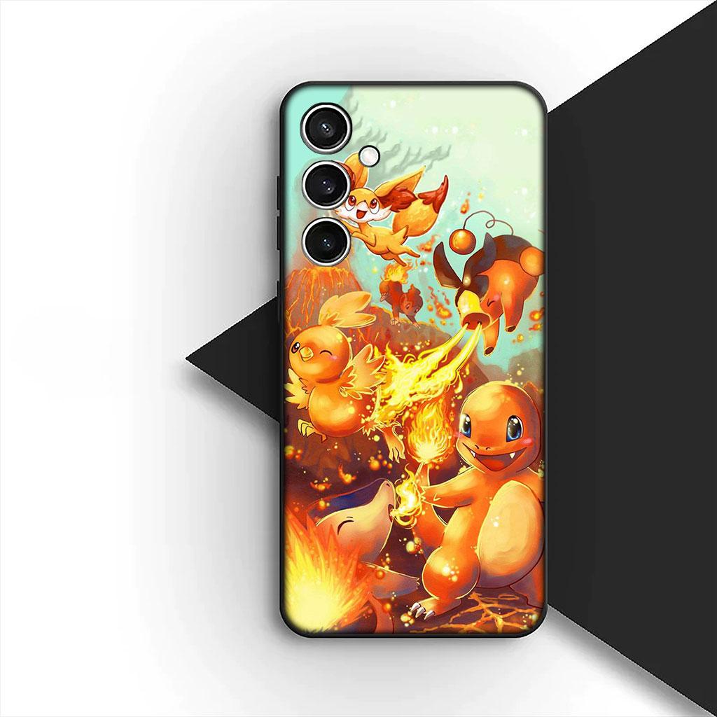 Чехол для телефона для Samsung Galaxy S25 S24 S23 FE Ultra Plus S7 Edge S25+ S23+ A56 5G Мягкий чехол Charmander P-Pokemons P-Pikachus GO