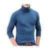Men Layering Top High Collar Prevent Neck from Wind Highly Stretchy Slim Fit Solid Color