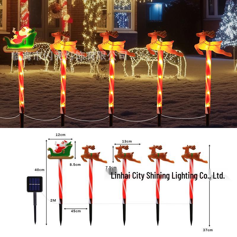 2025 Солнечные Рождественские Санта и Снеговик Светящиеся Гирлянды для Наружного Декора