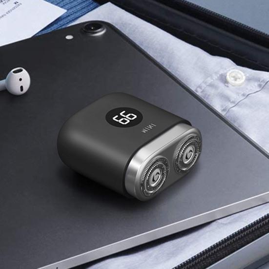 Мини-электробритва с цифровым дисплеем, USB-перезаряжаемая, водонепроницаемая, с двумя головками, портативная, для путешествий, бритва для мужчин, триммер для бороды, инструмент для удаления волос