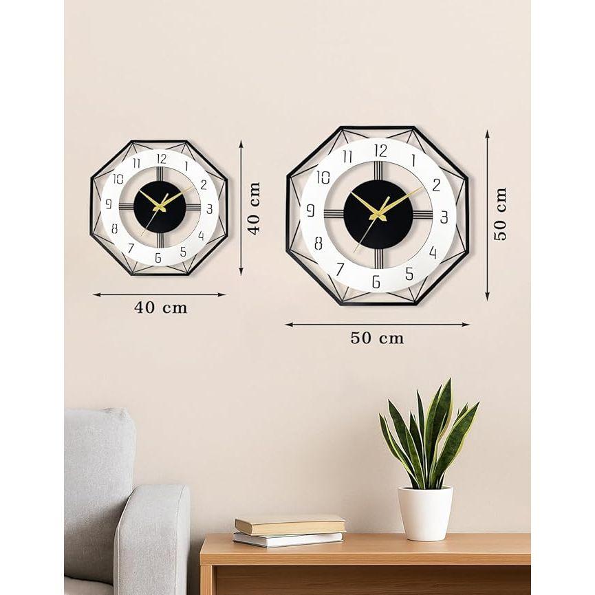 Изысканные металлические настенные часы для декора дома – Стильные часы для гостиной и спальни, Дизайнерские настенные часы, Большие подвесные часы (Стиль 1, 50 см)
