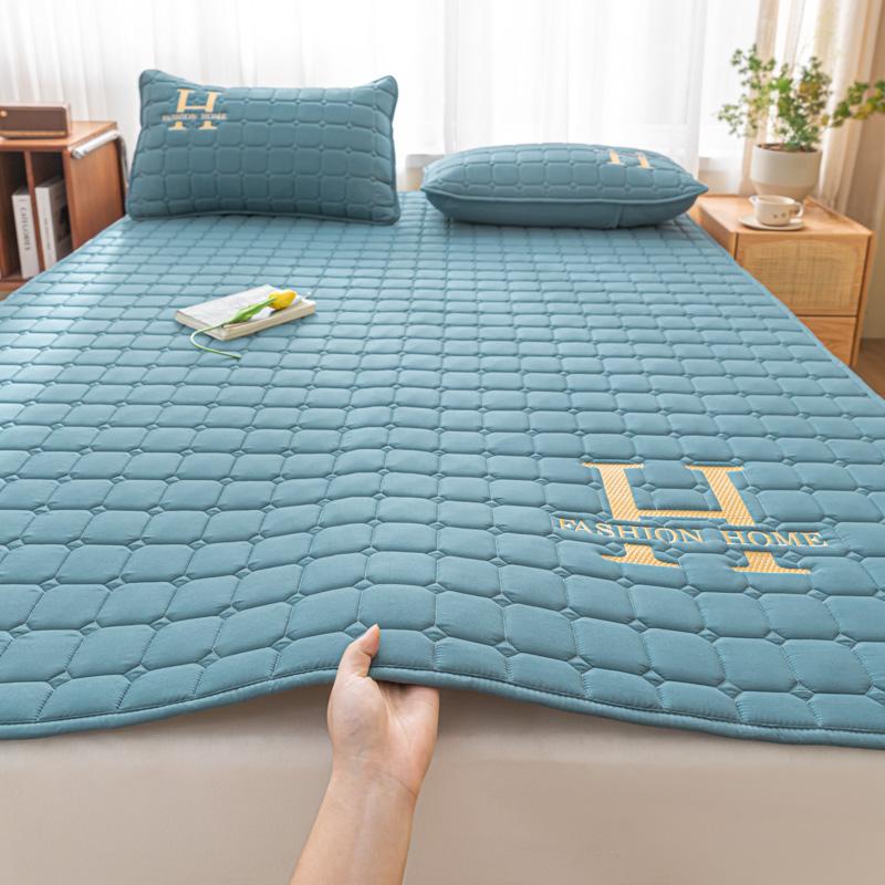 Home Mattress Bedroom Floor Individual Mattress Sponge Quilt Floor Sleeping Mat Non-slip with Elastic Band Without Pillowcase