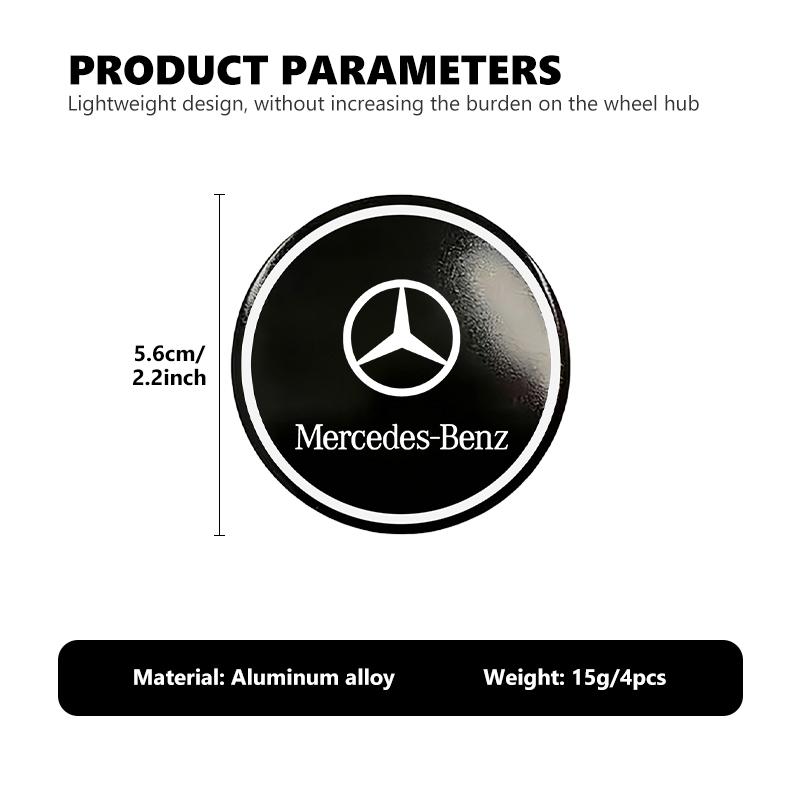 4PCS 56mm Car Styling Wheel Center Hub Caps Stickers Badge For Benz AMG Exclusive A C E R V Class CLA CLS C180 C200 W204 W205